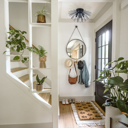 Indsutrial Sputnik Flush Mount Ceiling Light Black Light Fixture